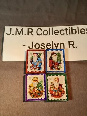 USPS Collector Stamp Magnet - USA Forever - Christmas - Stocking 34c Santa Claus